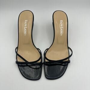 Ralph Lauren Women's Black Patent Leather Slides Size 7B